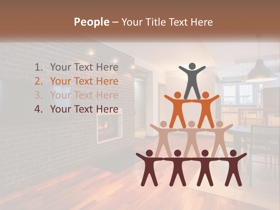 A Living Room With A Fireplace And A Flat Screen Tv PowerPoint Template