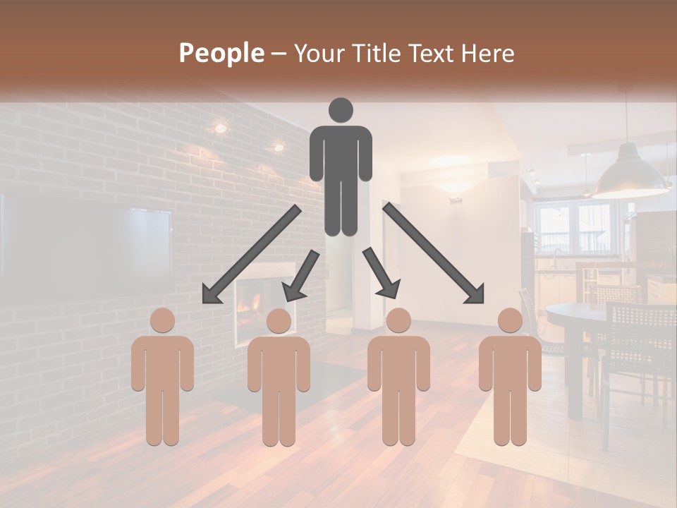 A Living Room With A Fireplace And A Flat Screen Tv PowerPoint Template