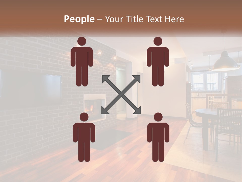 A Living Room With A Fireplace And A Flat Screen Tv PowerPoint Template