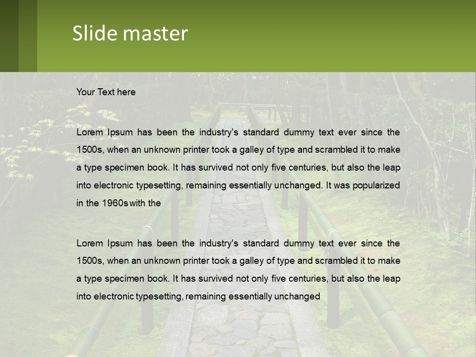 A Stone Path In The Middle Of A Forest PowerPoint Template