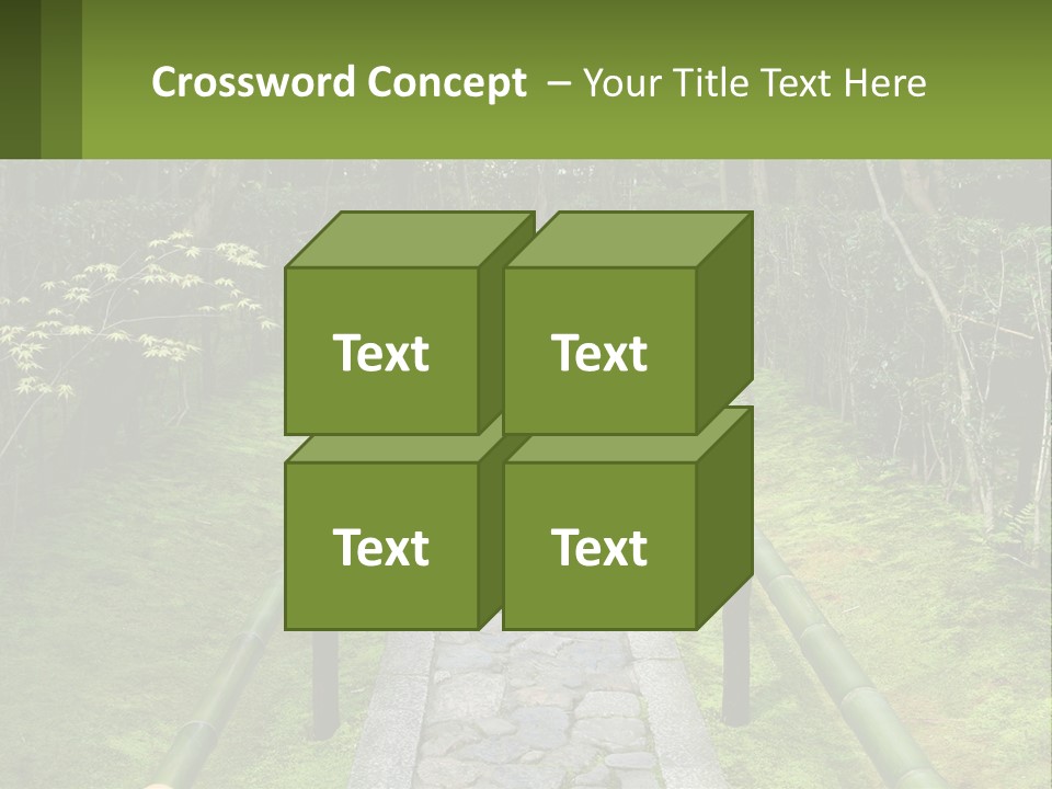 A Stone Path In The Middle Of A Forest PowerPoint Template