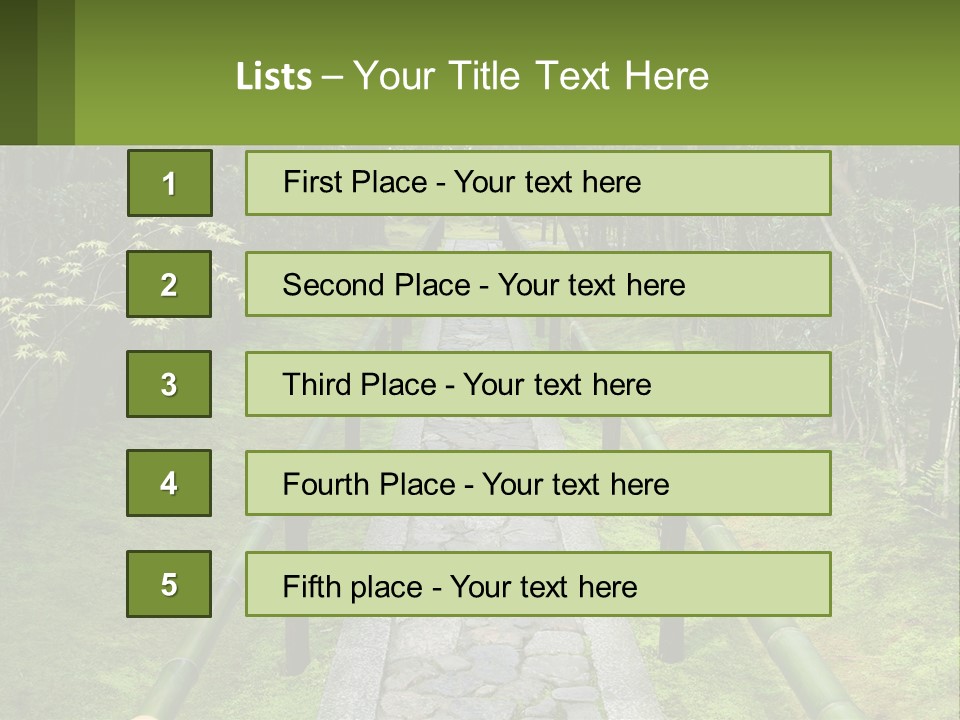 A Stone Path In The Middle Of A Forest PowerPoint Template