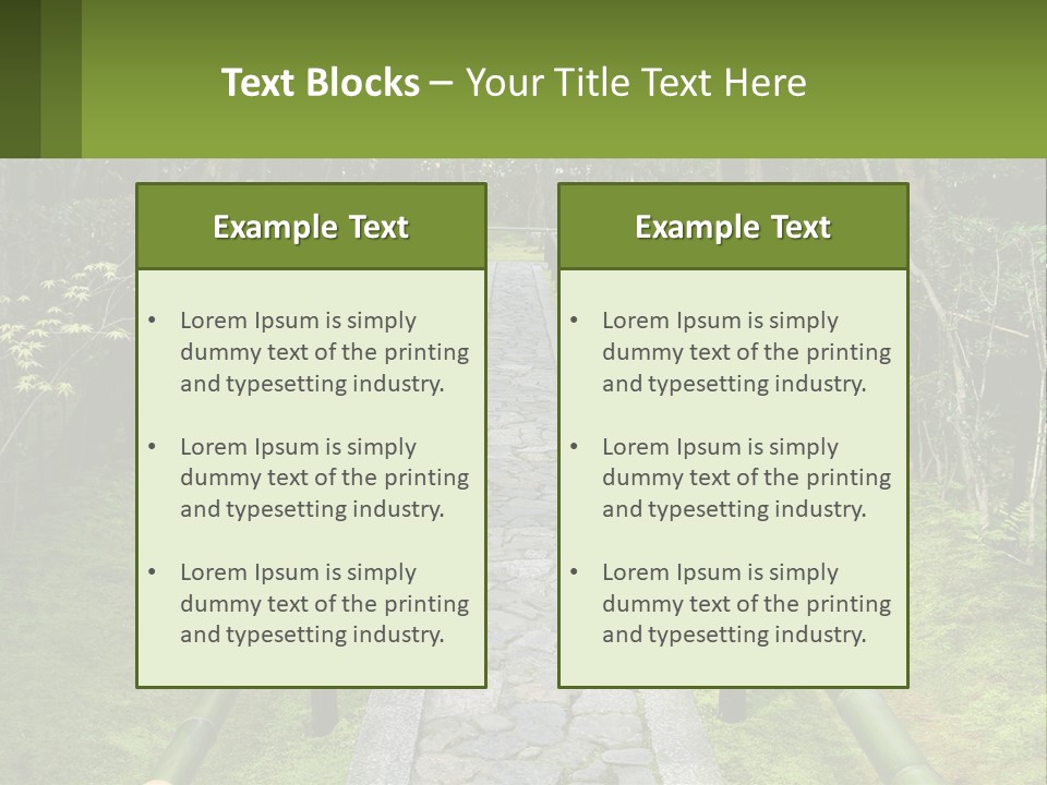 A Stone Path In The Middle Of A Forest PowerPoint Template