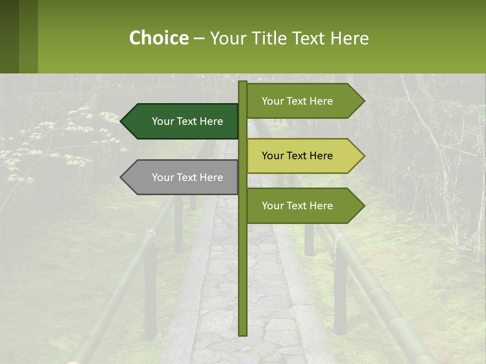A Stone Path In The Middle Of A Forest PowerPoint Template