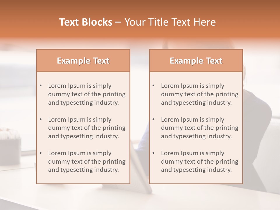 A Woman Sitting At A Table Talking On A Cell Phone PowerPoint Template