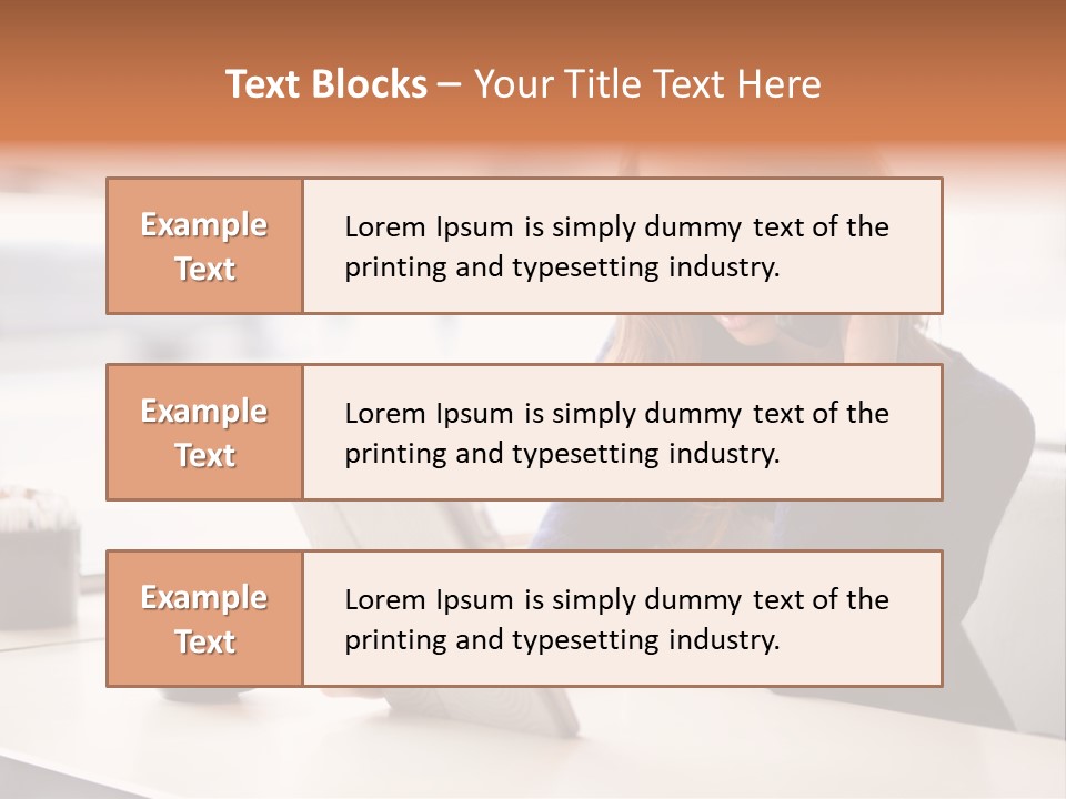 A Woman Sitting At A Table Talking On A Cell Phone PowerPoint Template