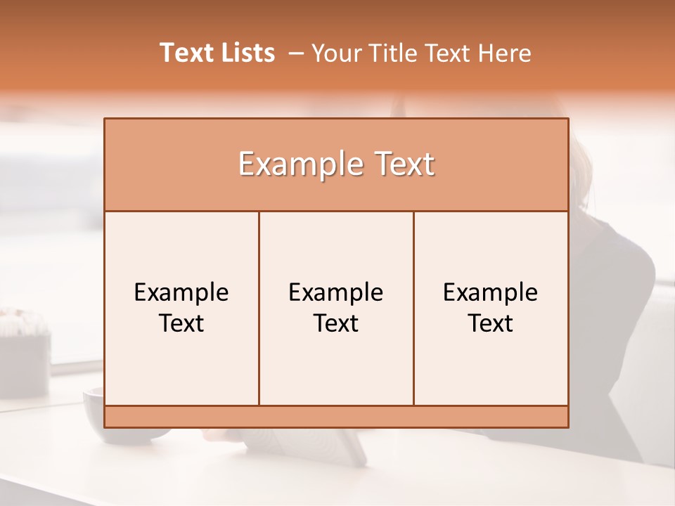 A Woman Sitting At A Table Talking On A Cell Phone PowerPoint Template