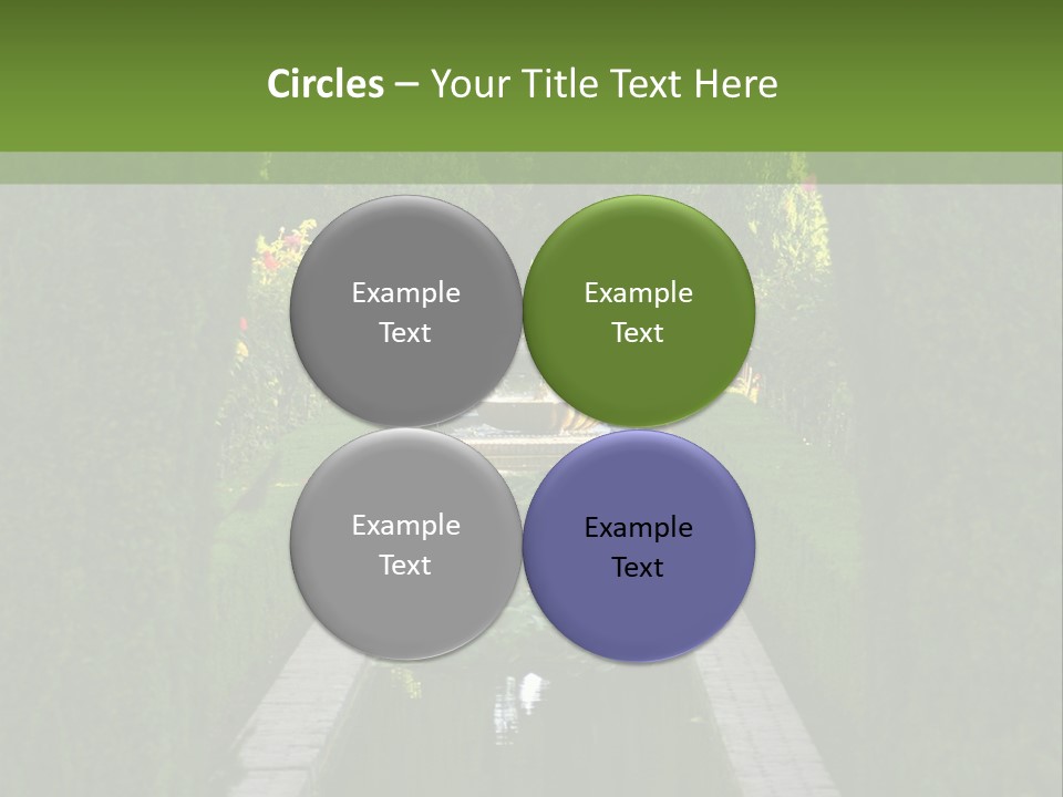 A Formal Garden With A Fountain In The Middle Of It PowerPoint Template