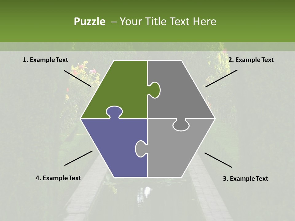A Formal Garden With A Fountain In The Middle Of It PowerPoint Template