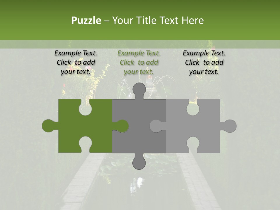 A Formal Garden With A Fountain In The Middle Of It PowerPoint Template