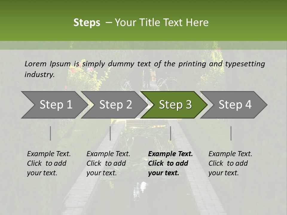 A Formal Garden With A Fountain In The Middle Of It PowerPoint Template