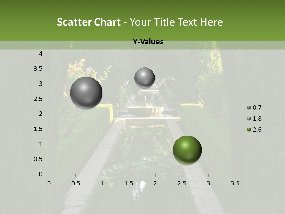 A Formal Garden With A Fountain In The Middle Of It PowerPoint Template