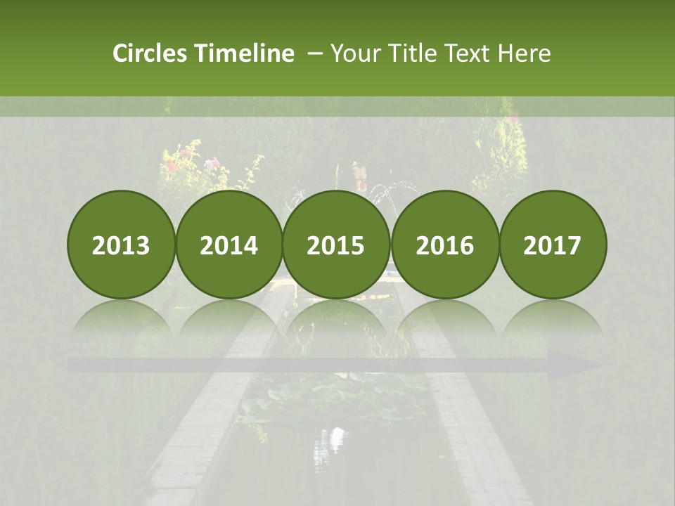 A Formal Garden With A Fountain In The Middle Of It PowerPoint Template