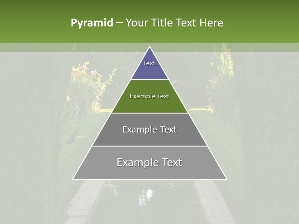 A Formal Garden With A Fountain In The Middle Of It PowerPoint Template