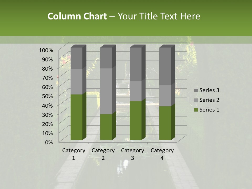 A Formal Garden With A Fountain In The Middle Of It PowerPoint Template