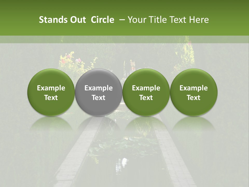 A Formal Garden With A Fountain In The Middle Of It PowerPoint Template
