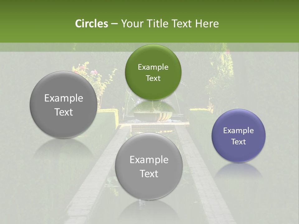 A Formal Garden With A Fountain In The Middle Of It PowerPoint Template
