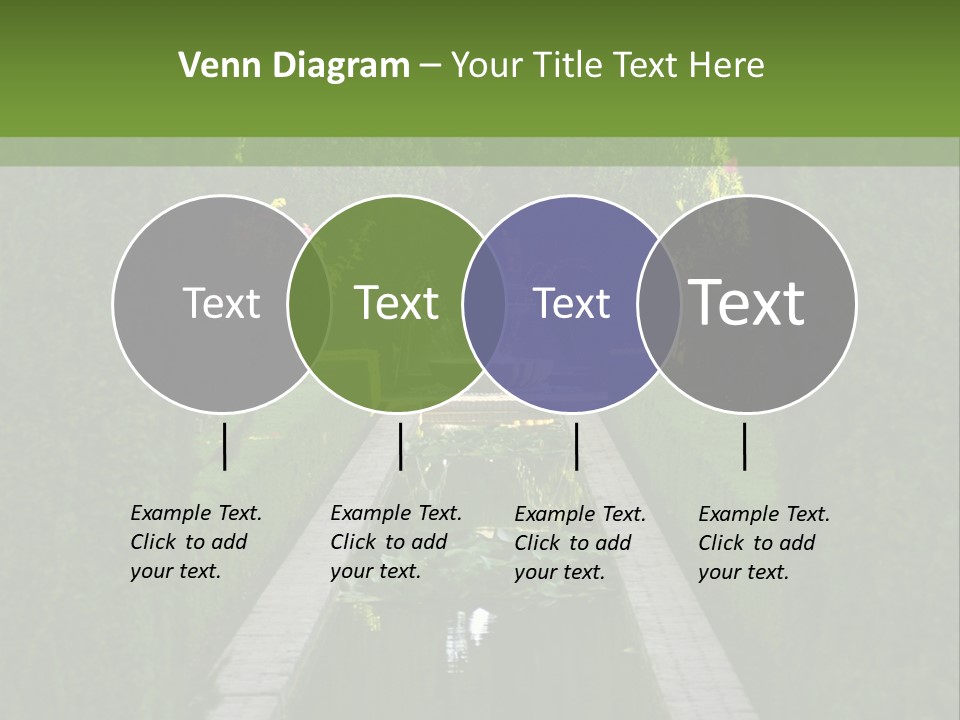 A Formal Garden With A Fountain In The Middle Of It PowerPoint Template