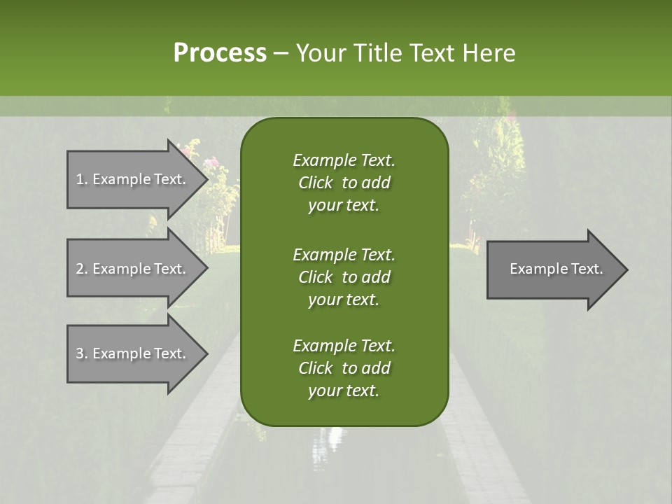 A Formal Garden With A Fountain In The Middle Of It PowerPoint Template