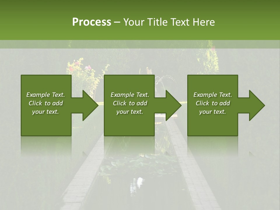 A Formal Garden With A Fountain In The Middle Of It PowerPoint Template