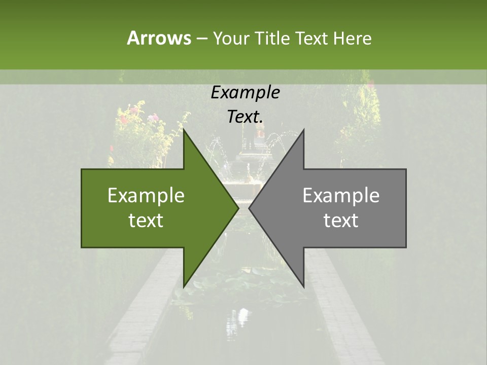A Formal Garden With A Fountain In The Middle Of It PowerPoint Template