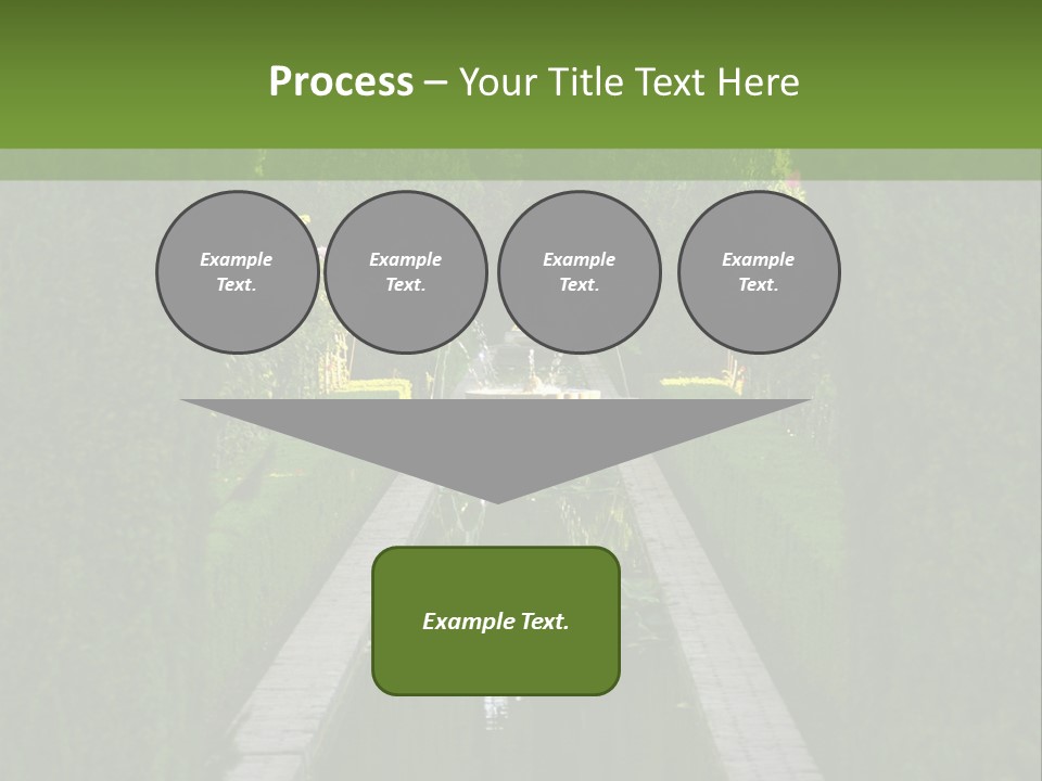 A Formal Garden With A Fountain In The Middle Of It PowerPoint Template