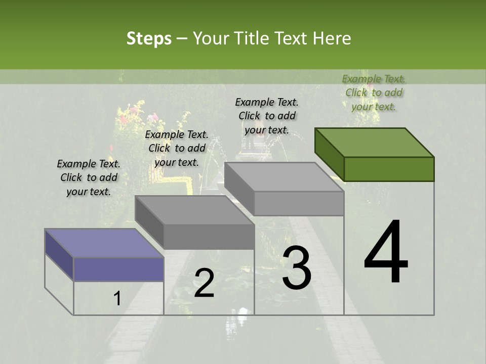 A Formal Garden With A Fountain In The Middle Of It PowerPoint Template