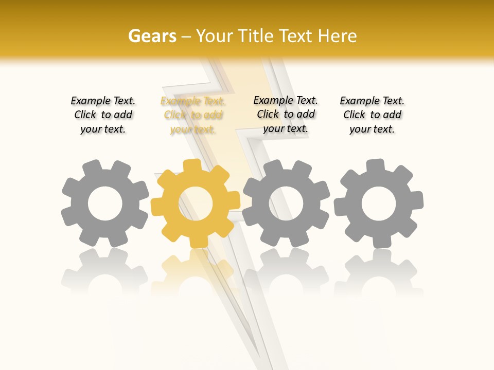 A Lightning Bolt On A White And Gold Background PowerPoint Template