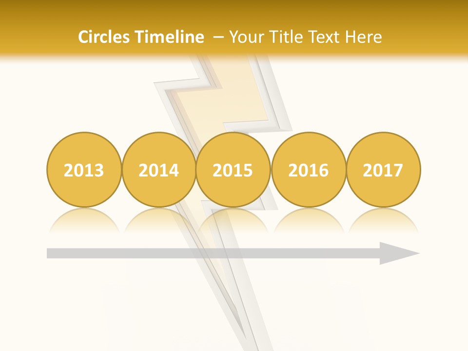 A Lightning Bolt On A White And Gold Background PowerPoint Template
