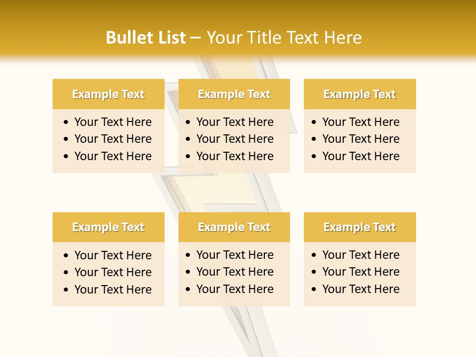 A Lightning Bolt On A White And Gold Background PowerPoint Template