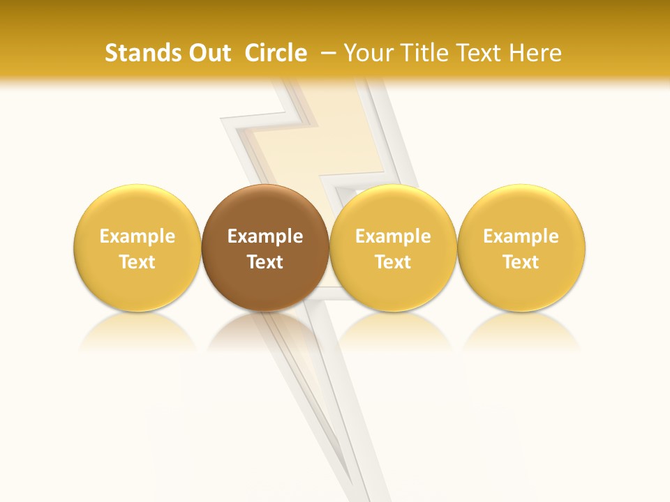A Lightning Bolt On A White And Gold Background PowerPoint Template