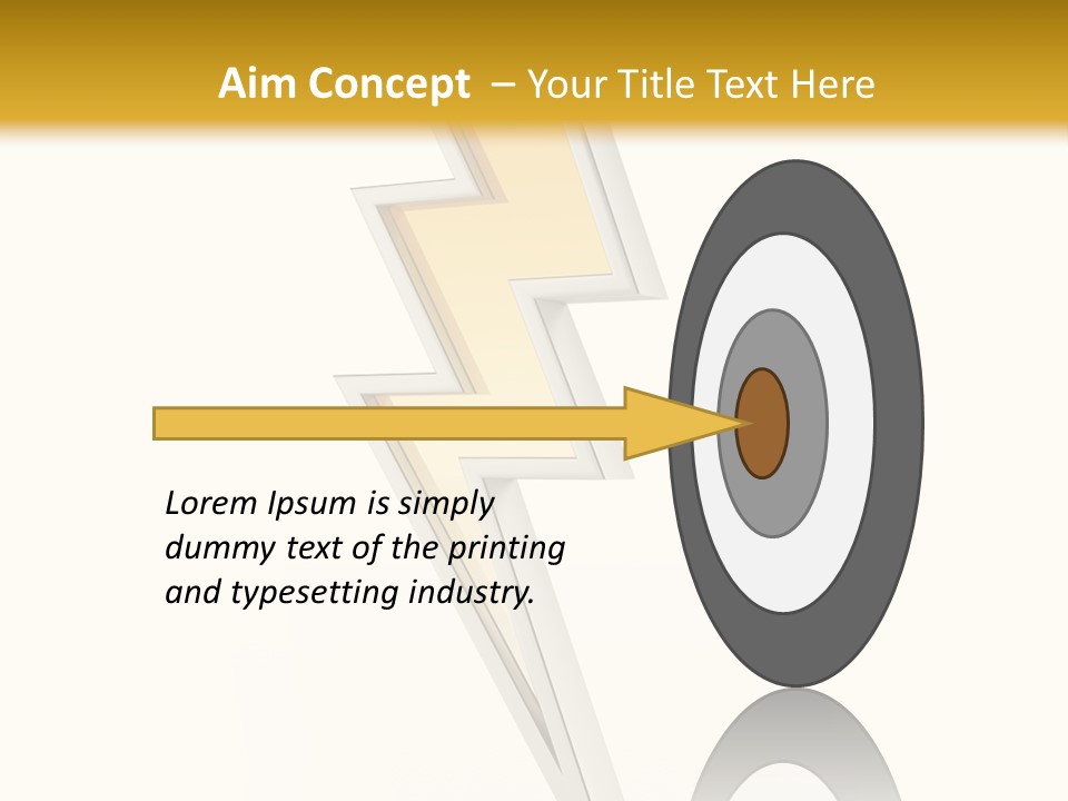 A Lightning Bolt On A White And Gold Background PowerPoint Template