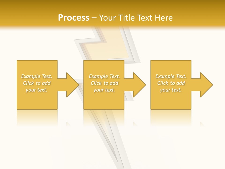 A Lightning Bolt On A White And Gold Background PowerPoint Template