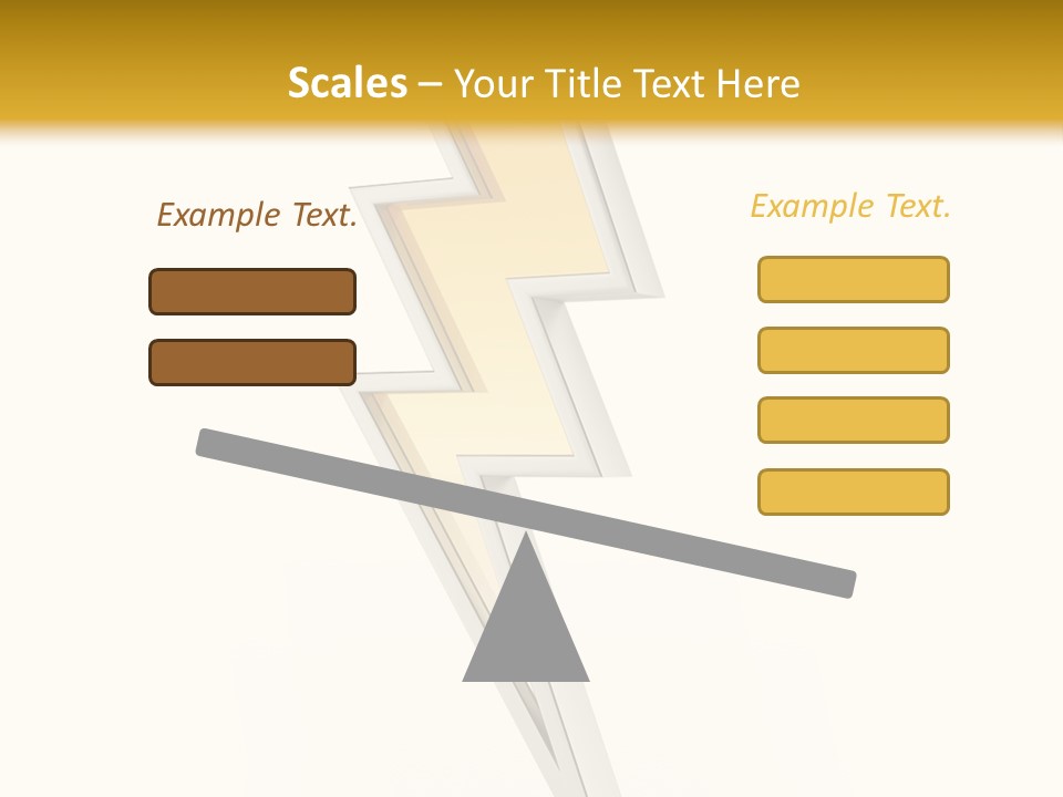A Lightning Bolt On A White And Gold Background PowerPoint Template