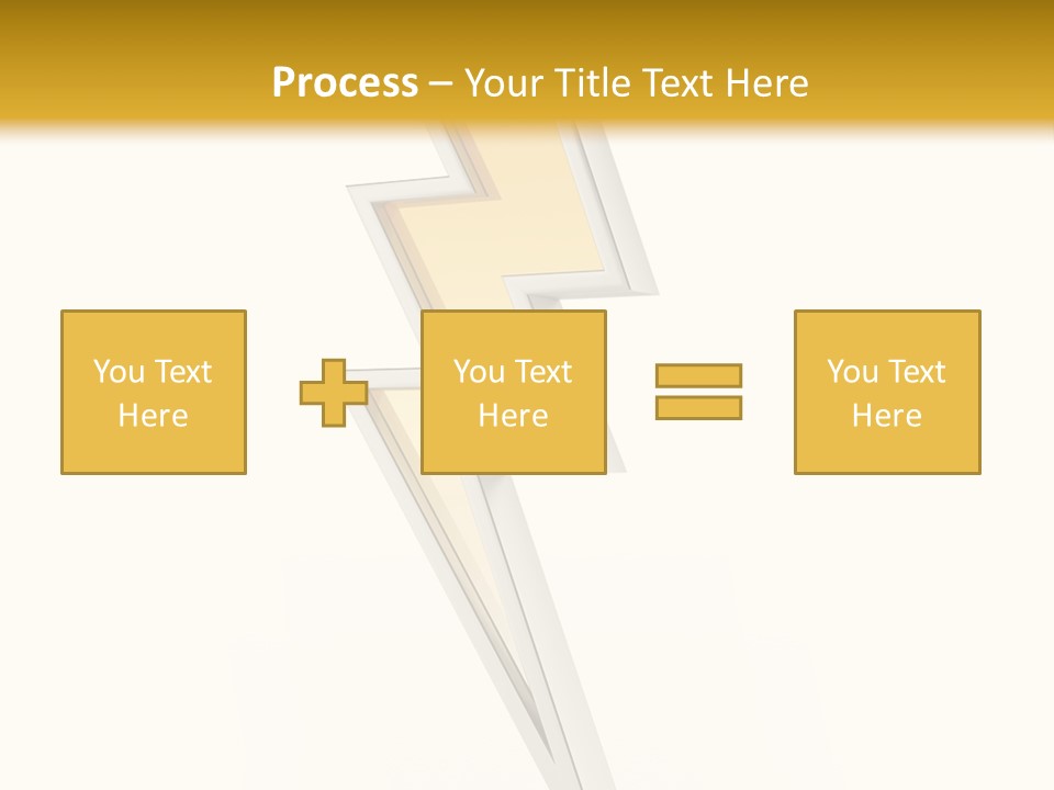 A Lightning Bolt On A White And Gold Background PowerPoint Template