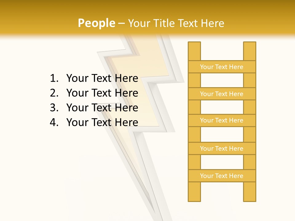 A Lightning Bolt On A White And Gold Background PowerPoint Template