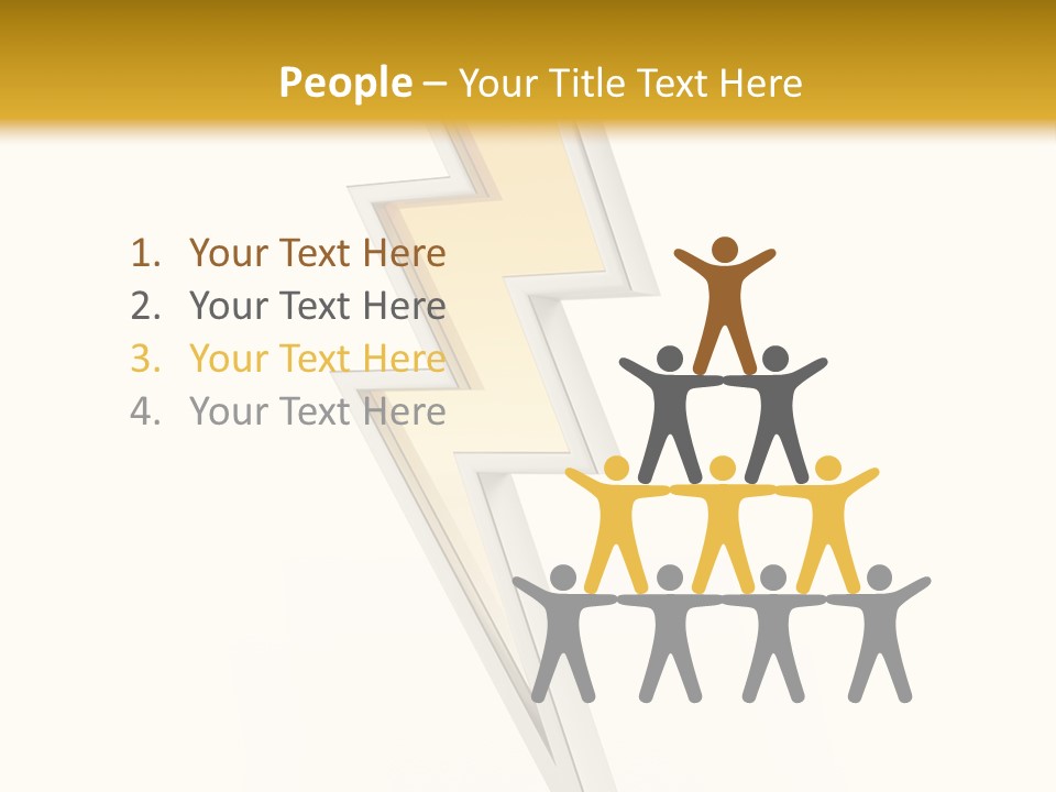 A Lightning Bolt On A White And Gold Background PowerPoint Template