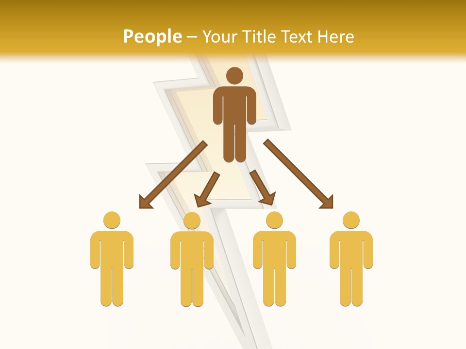 A Lightning Bolt On A White And Gold Background PowerPoint Template