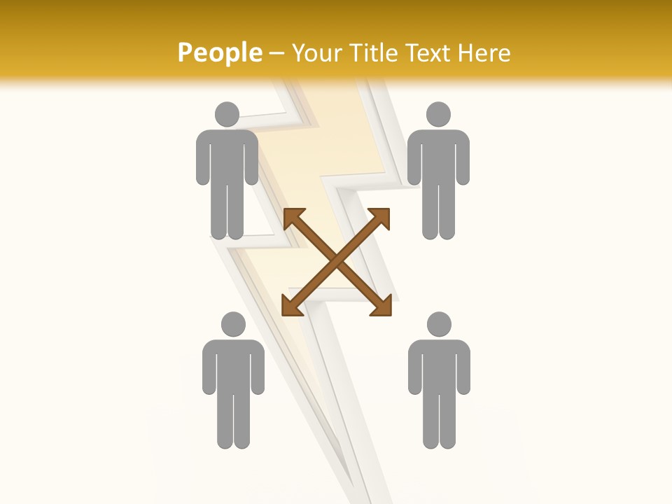 A Lightning Bolt On A White And Gold Background PowerPoint Template