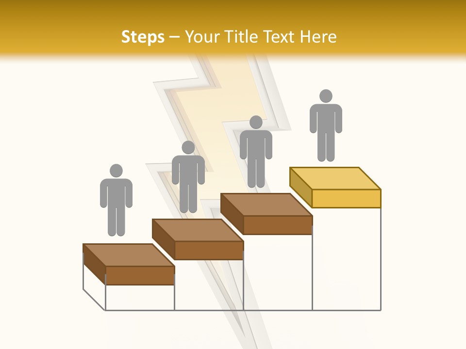 A Lightning Bolt On A White And Gold Background PowerPoint Template