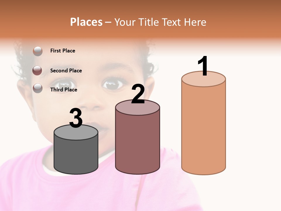 A Baby Girl In A Pink Shirt Is Looking At The Camera PowerPoint Template