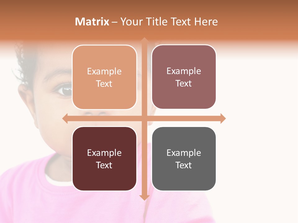 A Baby Girl In A Pink Shirt Is Looking At The Camera PowerPoint Template