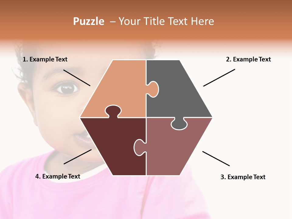 A Baby Girl In A Pink Shirt Is Looking At The Camera PowerPoint Template