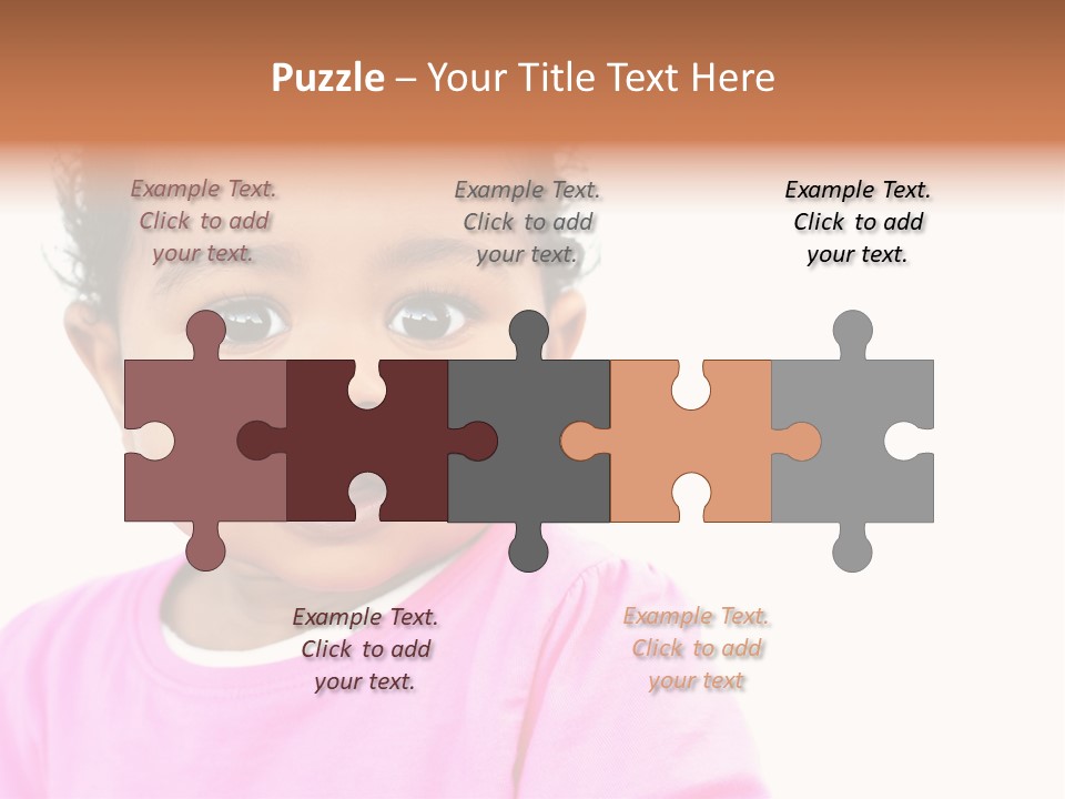 A Baby Girl In A Pink Shirt Is Looking At The Camera PowerPoint Template