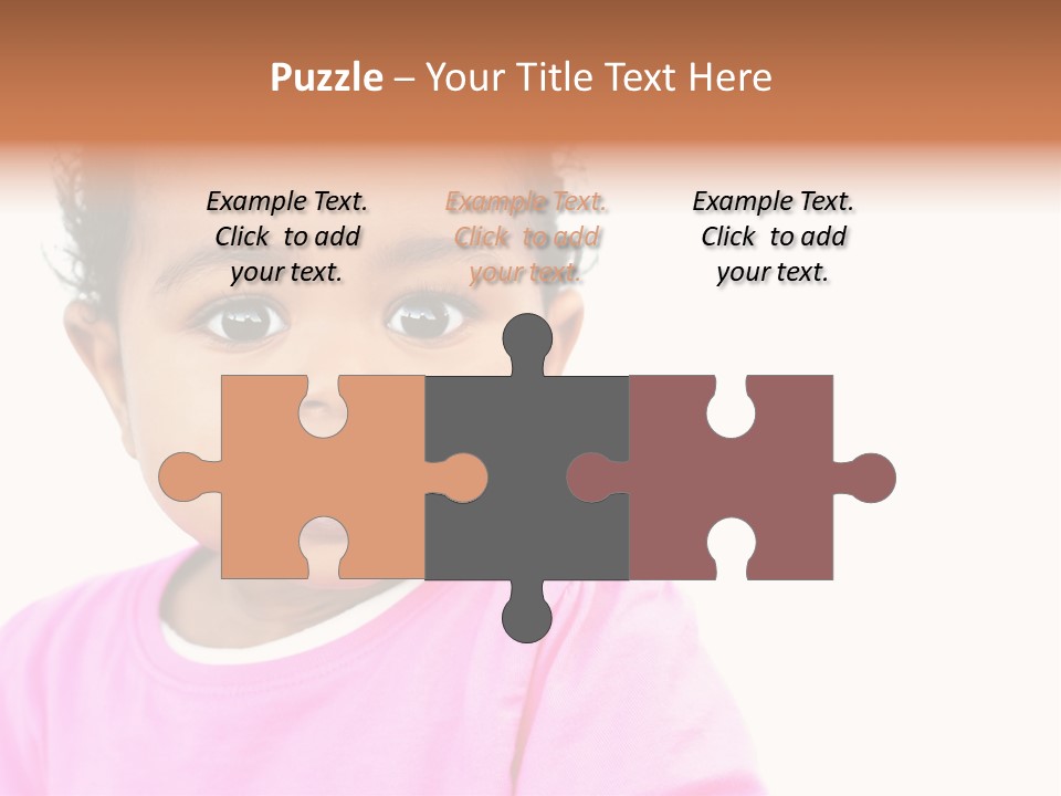 A Baby Girl In A Pink Shirt Is Looking At The Camera PowerPoint Template