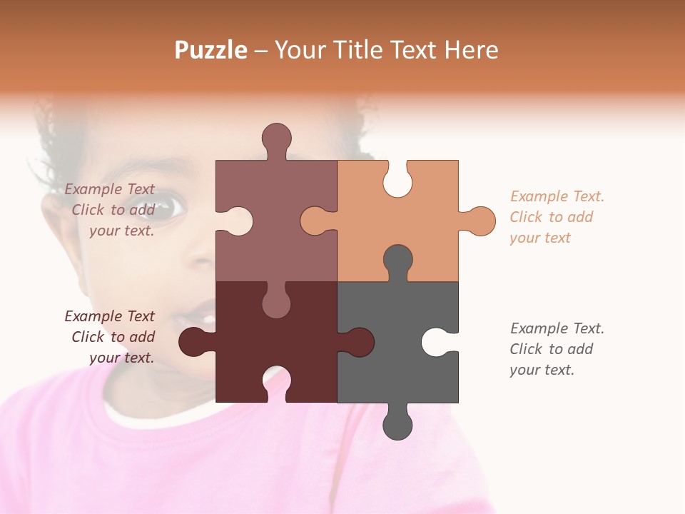A Baby Girl In A Pink Shirt Is Looking At The Camera PowerPoint Template