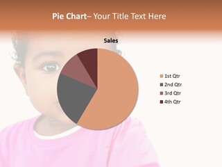 A Baby Girl In A Pink Shirt Is Looking At The Camera PowerPoint Template
