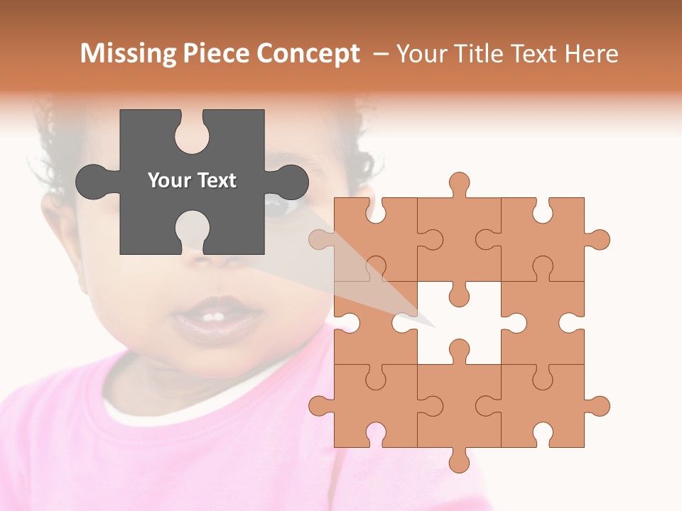 A Baby Girl In A Pink Shirt Is Looking At The Camera PowerPoint Template