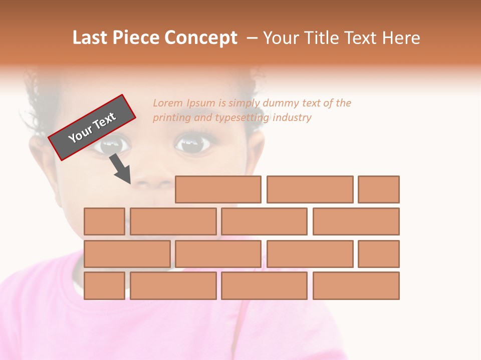 A Baby Girl In A Pink Shirt Is Looking At The Camera PowerPoint Template