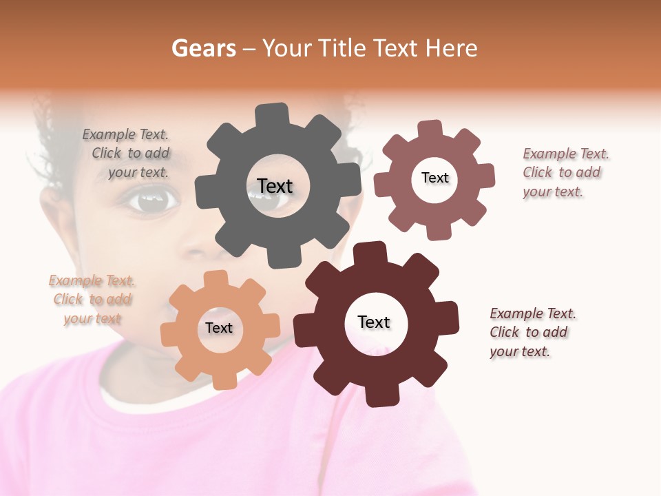 A Baby Girl In A Pink Shirt Is Looking At The Camera PowerPoint Template